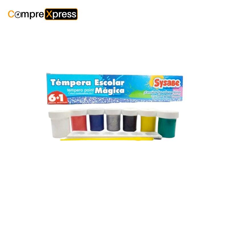 Tempera 6+1 Colores Sysabe